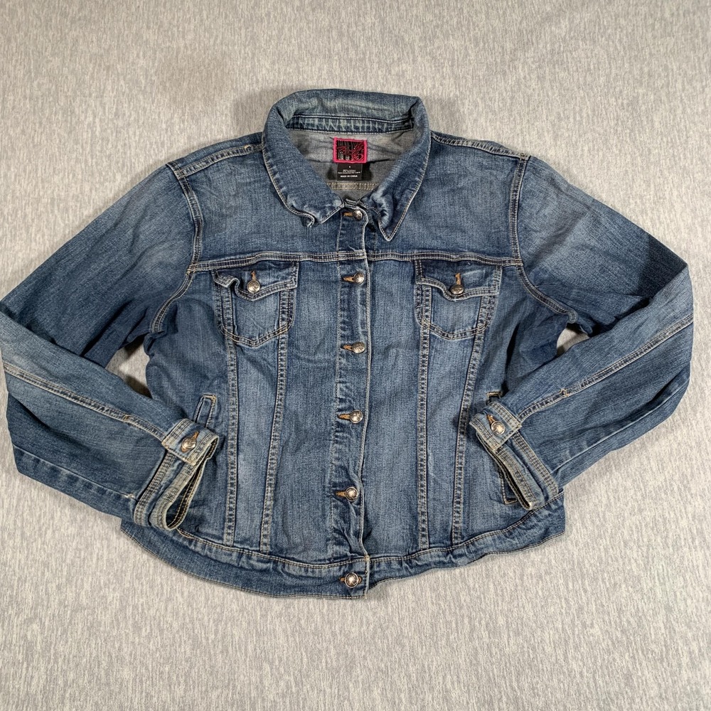 Torrid Denim Jacket Womens 1 Blue Jean Trucker Button Front Collared Pockets